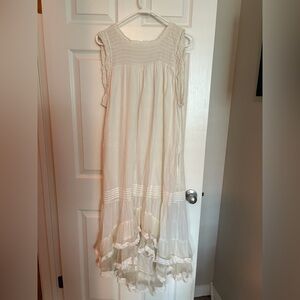 Free People Cream Lace Midi Dress